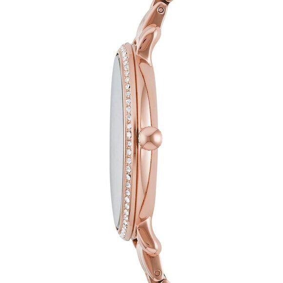 Women\'s Rose Gold Jacqueline Quartz Stainless Steel Three Hand Bracelet Watch